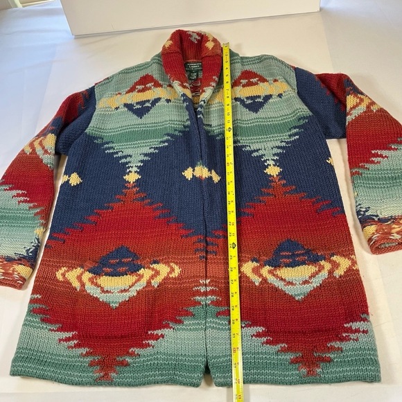 Ralph Lauren Womens Hand Knit Cardigan Sweater Vintage Southwestern Aztec Navajo - Picture 6 of 11